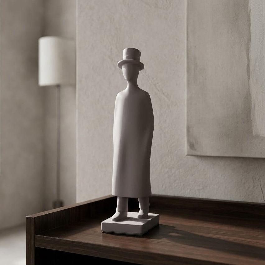 Modern Art Gentleman Statue Grey Ebonite at Zubaidas Homestore
