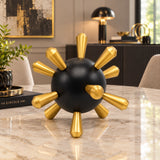 Modern Black and Gold Starburst Table Accent Sphere Decor at Zubaidas Homestore