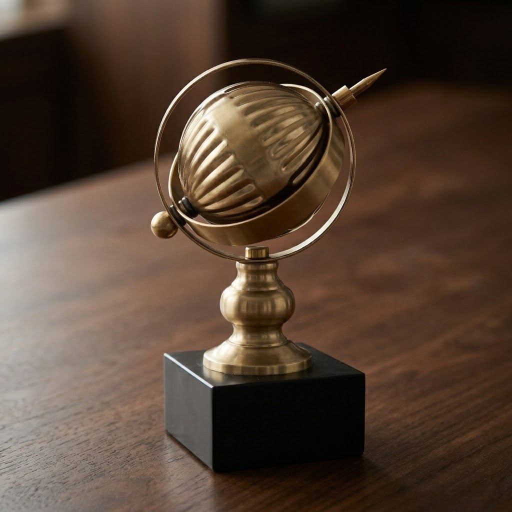Modern Brass Globe Ornament at Zubaidas Homestore