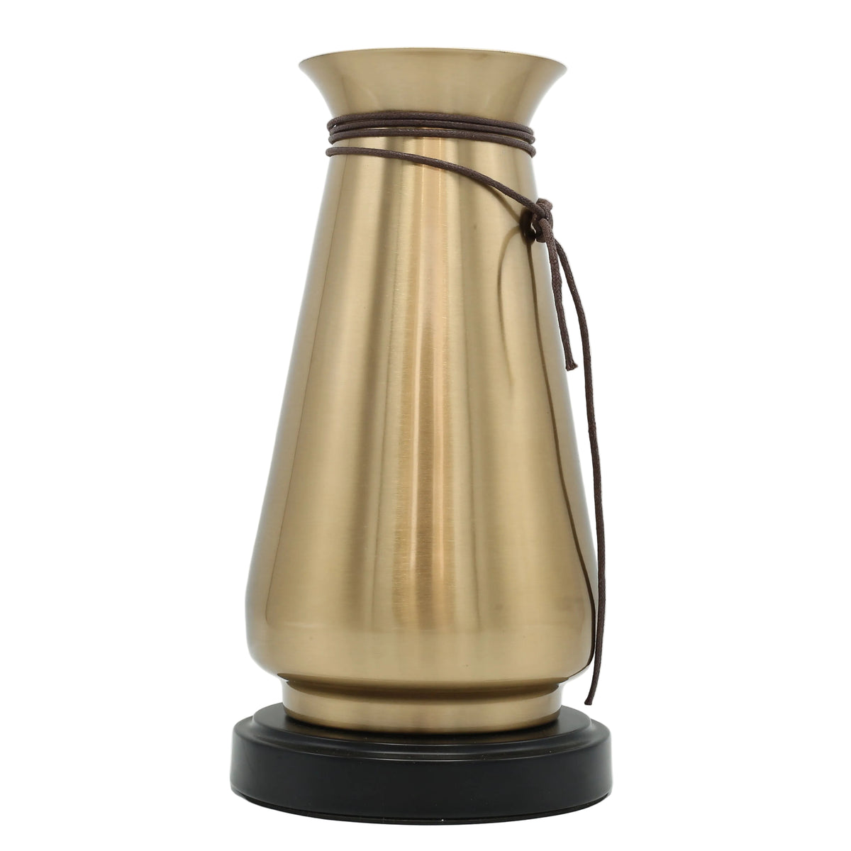 Modern Brass Vase with Leather Accent at Zubaidas Homestore - The Largest Collection Of Decor in Pakistan