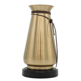 Modern Brass Vase with Leather Accent at Zubaidas Homestore - The Largest Collection Of Decor in Pakistan