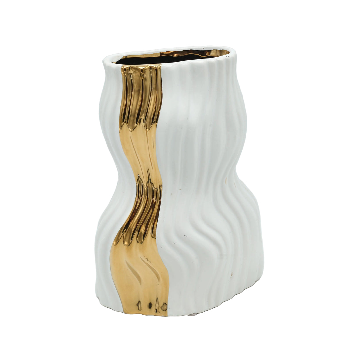 Modern Ceramic Wavy Accent Vase at Zubaidas Homestore Pakistan