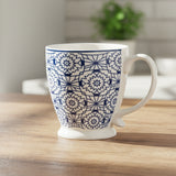 Modern Coffee Ceramic Mug Blue Patterned 420ml at Zubaidas Homestore