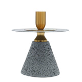Modern Conical Textured Metal Candle Stand Grey at Zubaidas Homestore Pakistan