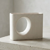 Modern Fluted Oval Porcelain Vase at Zubaidas Homestore