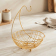 Modern Golden Wire Fruit Basket with Banana Hanger at Zubaidas Homestore