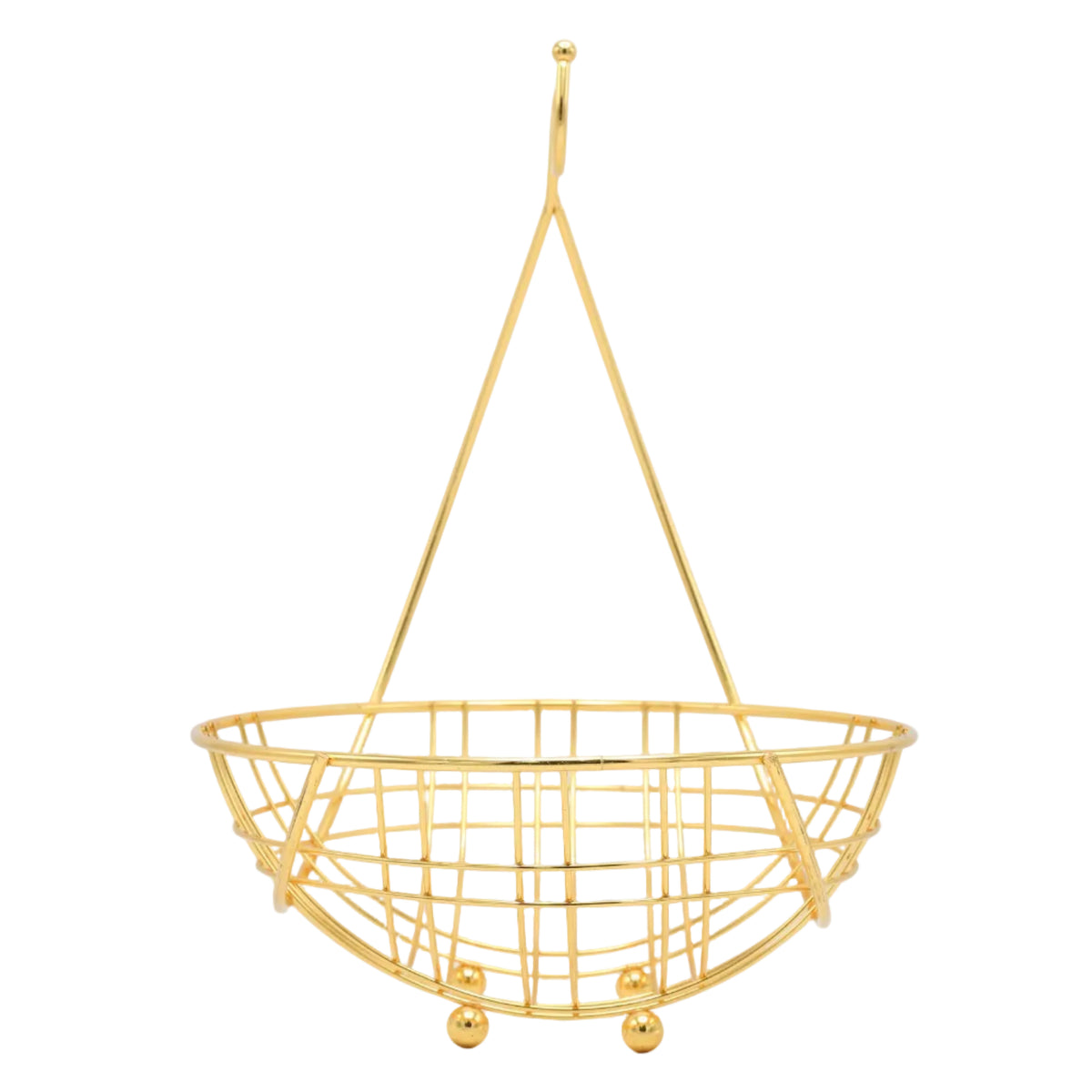 Modern Golden Wire Fruit Basket with Banana Hanger at Zubaidas Homestore Pakistan