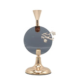 Modern Metal Candle Holder with Flower Motif Gold at Zubaidas Homestore Pakistan