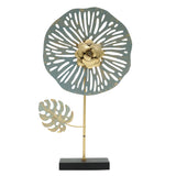 Modern Metal Floral Sculpture Table Accent at Zubaidas Homestore Pakistan