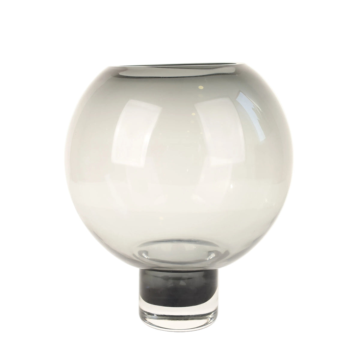 Modern Spherical Glass Vase on Wooden Base at Zubaidas Homestore - The Largest Collection of Decor In Pakistan