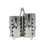 Modern Stainless Steel Double Cutlery Holder with Stand at Zubaidas Most Trusted Homestore Pakistan