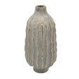 Modern Textured Gray Vase with Gold Trim at Zubaidas Homestore Pakistan