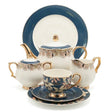 More & More Blue and Gold Floral Tea Set 24 Pieces at Zubaidas Homestore Pakistan