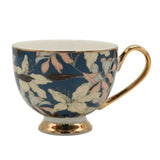 More & More Blue and Gold Floral Tea Set 24 Pieces at Zubaidas Homestore - The Largest Collection of Tea Sets In Pakistan