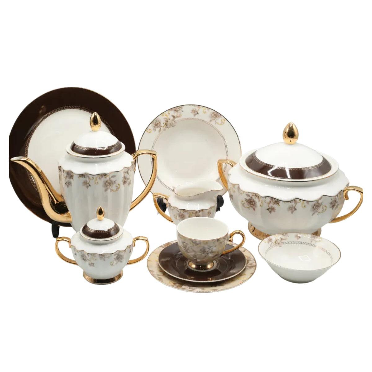 More & More Johnson Bros Inspired Brown Floral Dinner Set 65 Pieces at Zubaidas Homestore Pakistan