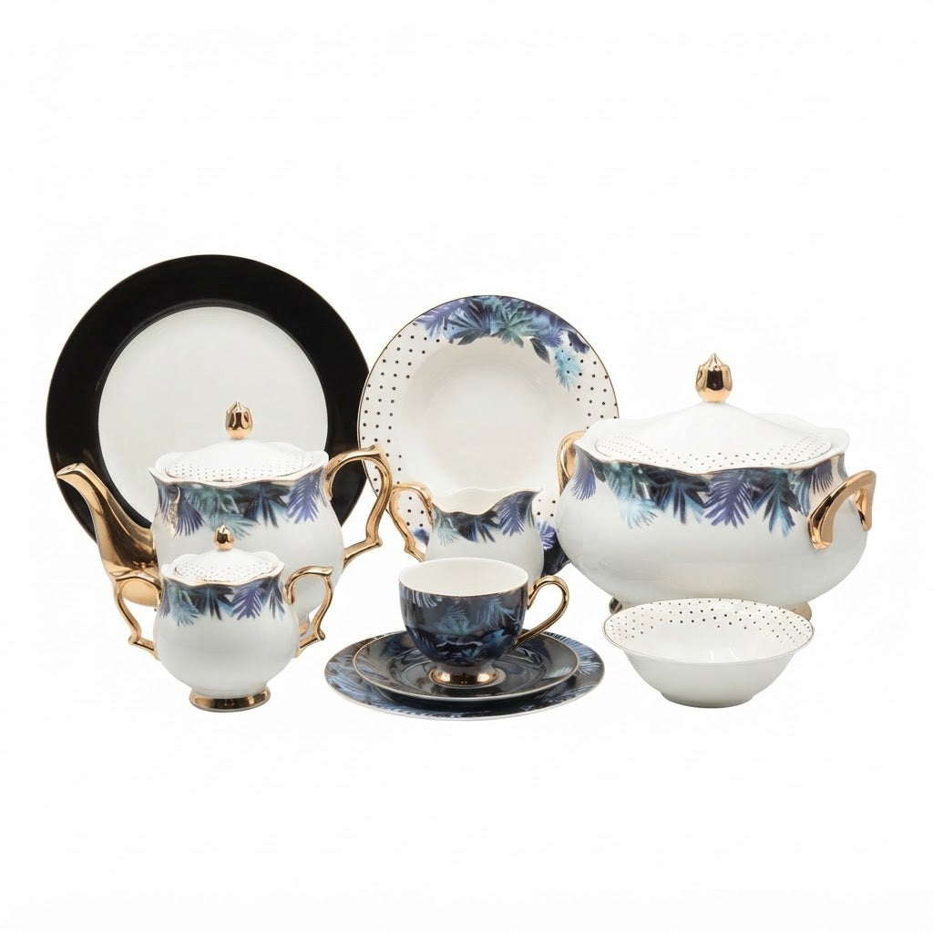 More & More Leaf Design Dinner Set 65 Pieces at Zubaidas Homestore 
