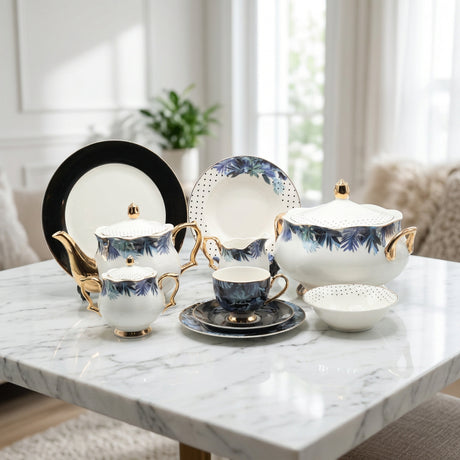More & More Leaf Design Dinner Set 65 Pieces at Zubaidas Homestore