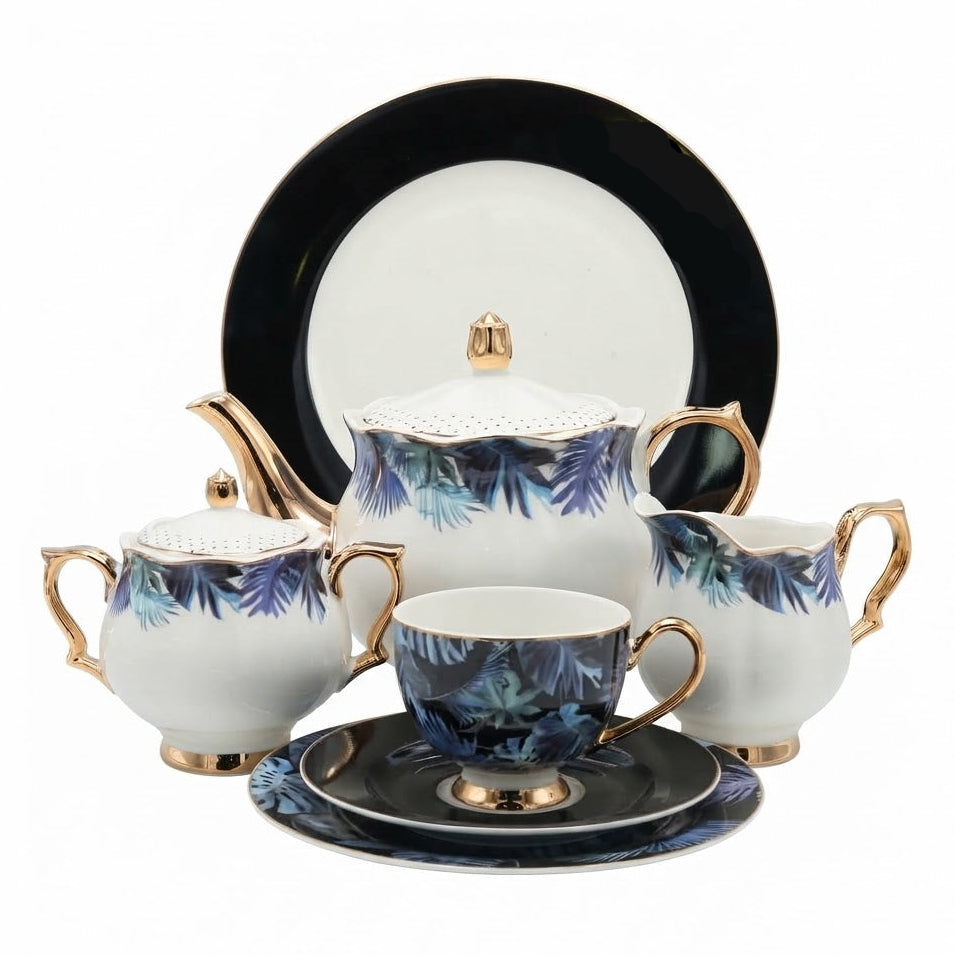More & More Leaf Design Tea Set 24 Pieces at Zubaidas Homestore Pakistan