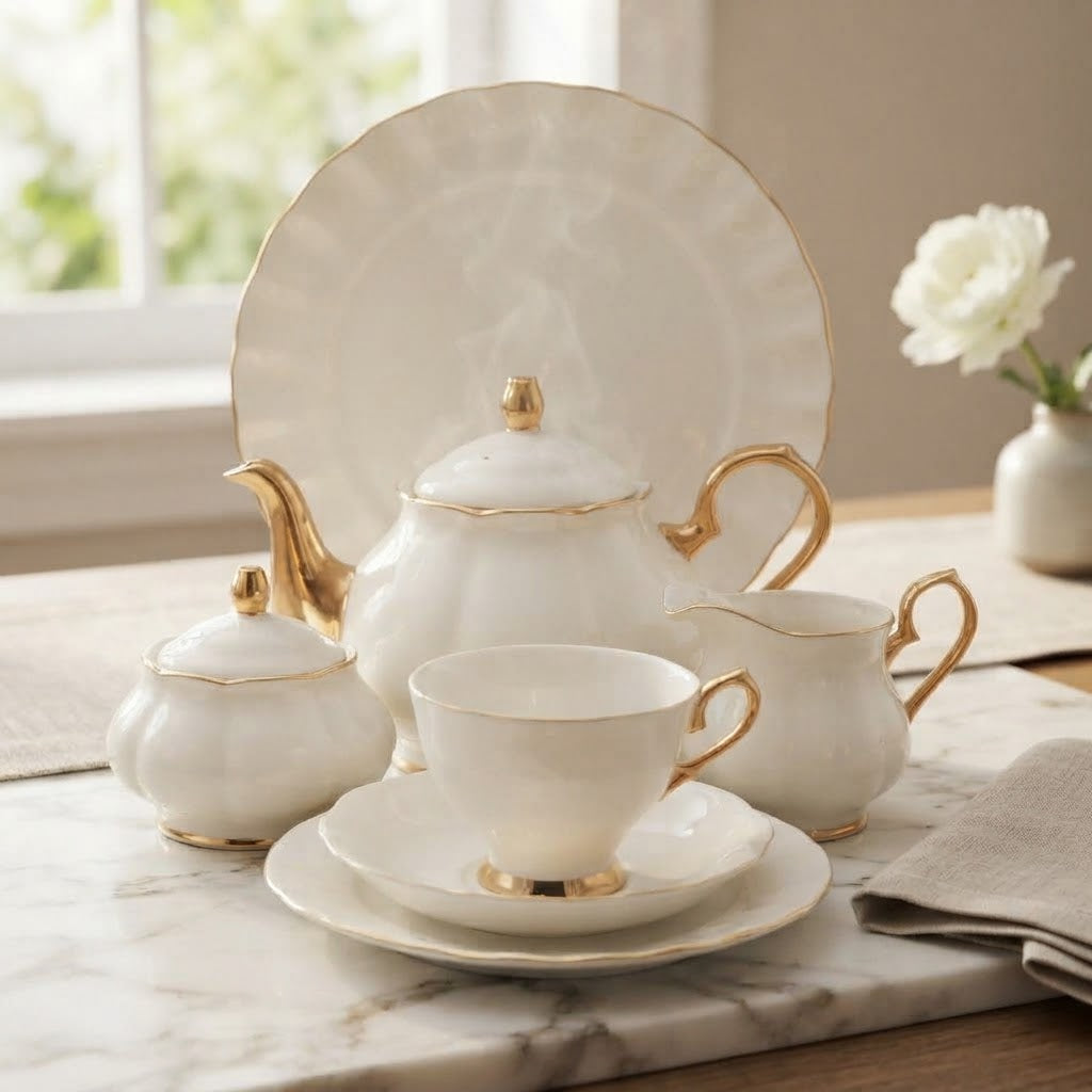 More & More Royal Albert Style Bone China Tea Set 24 Pieces at Zubaidas Homestore