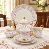 More & More Royal Albert Style Cream Floral Tea Set 24 Pieces at Zubaidas Homestore