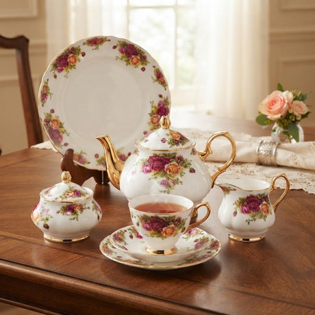 More & More Royal Albert Style Floral Tea Set 24 Pieces at Zubaidas Homestore 