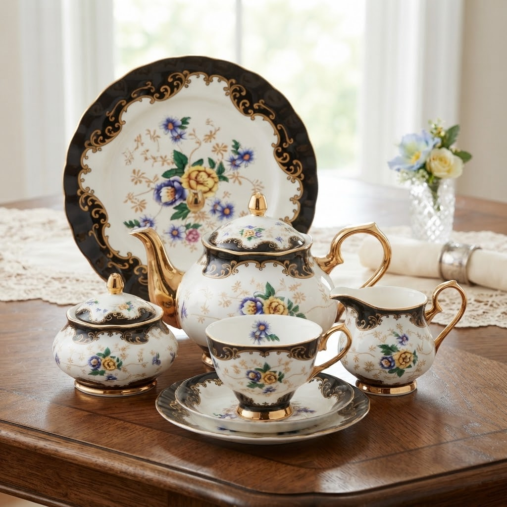 More & More Royal Albert Style Tea Set 24 Pieces at Zubaidas Homestore 