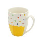 Multi Color Polka Dots Yellow Base Ceramic Mug 350ml at Zubaidas Homestore Pakistan