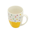Multi Color Polka Dots Yellow Base Ceramic Mug 350ml at Zubaidas Homestore. Most Trusted Homestore in Pakistan