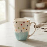 Multicolor Polka Dots Ceramic Coffee Mug 350ml at Zubaidas Homestore 