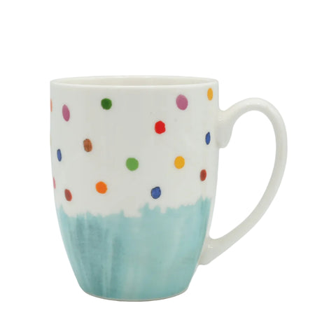 Multicolor Polka Dots Ceramic Coffee Mug 350ml at Zubaidas Homestore. Most Trusted Homestore in Pakistan