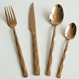 MYD Diamond Design Cutlery Set 24 Pieces Copper at Zubaidas Homestore Pakistan