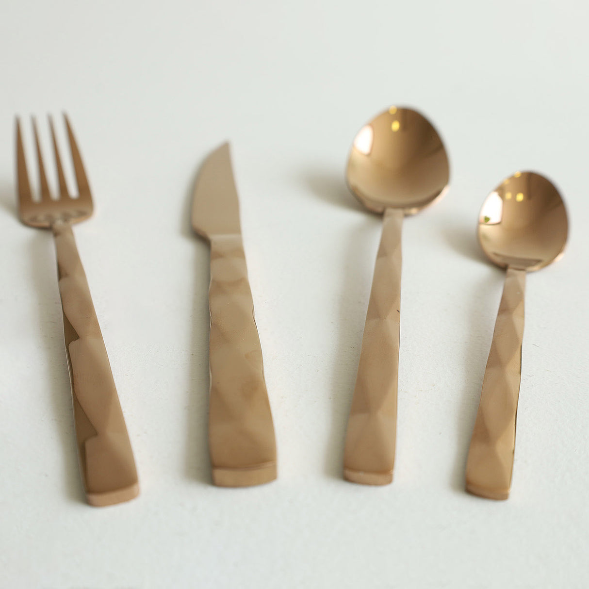 MYD Diamond Design Cutlery Set 24 Pieces Copper at Zubaidas Online Homestore in Pakistan