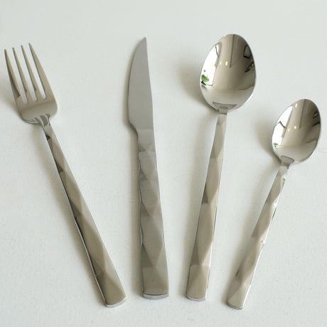 MYD Diamond Design Cutlery Set 24 Pieces Silver at Zubaidas Homestore Pakistan