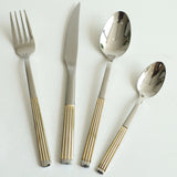 MYD Four Lines Design Cutlery Set 24 Pieces Silver at Zubaidas Homestore Pakistan