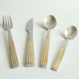 MYD Four Lines Design Cutlery Set 24 Pieces Silver at Zubaidas Best Homestore in Pakistan