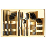 MYD Hammer Design Cutlery Set 24 Pieces Black at Zubaidas Homestore