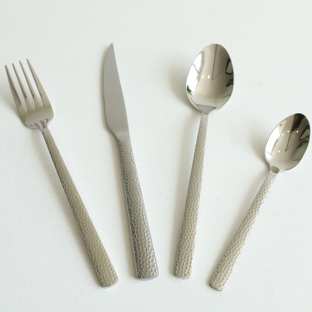 MYD Hammer Design Cutlery Set 24 Pieces Silver at Zubaidas Homestore Pakistan
