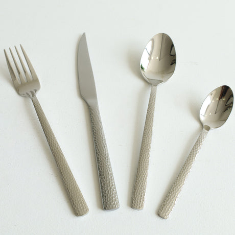MYD Hammer Design Cutlery Set 24 Pieces Silver at Zubaidas Homestore Pakistan