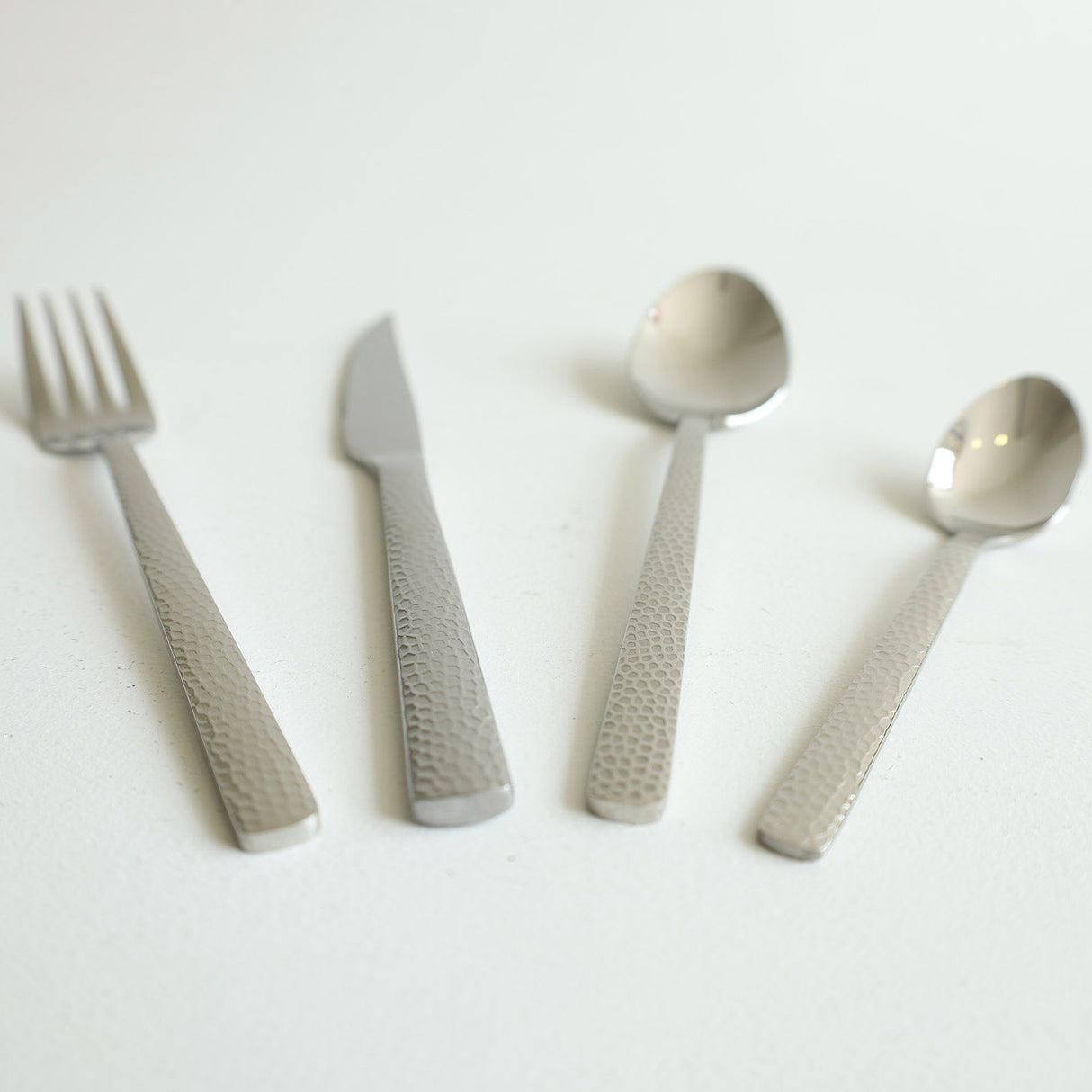 MYD Hammer Design Cutlery Set 24 Pieces Silver at Zubaidas Homestore Online Pakistan
