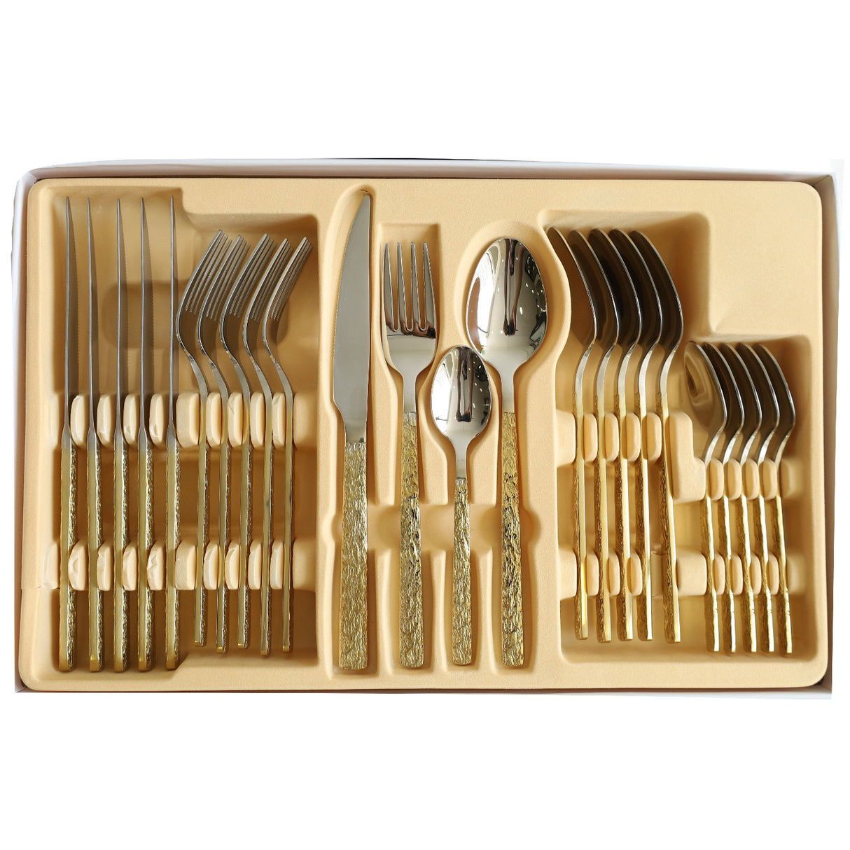 MYD Sterling Design Cutlery Set 24 Pieces Golden at Zubaidas Homestore