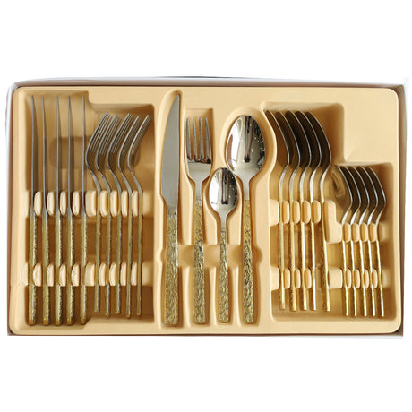 MYD Sterling Design Cutlery Set 24 Pieces Golden at Zubaidas Homestore