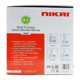 Nikai 4-In-1 Juicer, Blender, Grinder and Mincer 300W at Zubaidas 
The Biggest Home Store in Pakistan