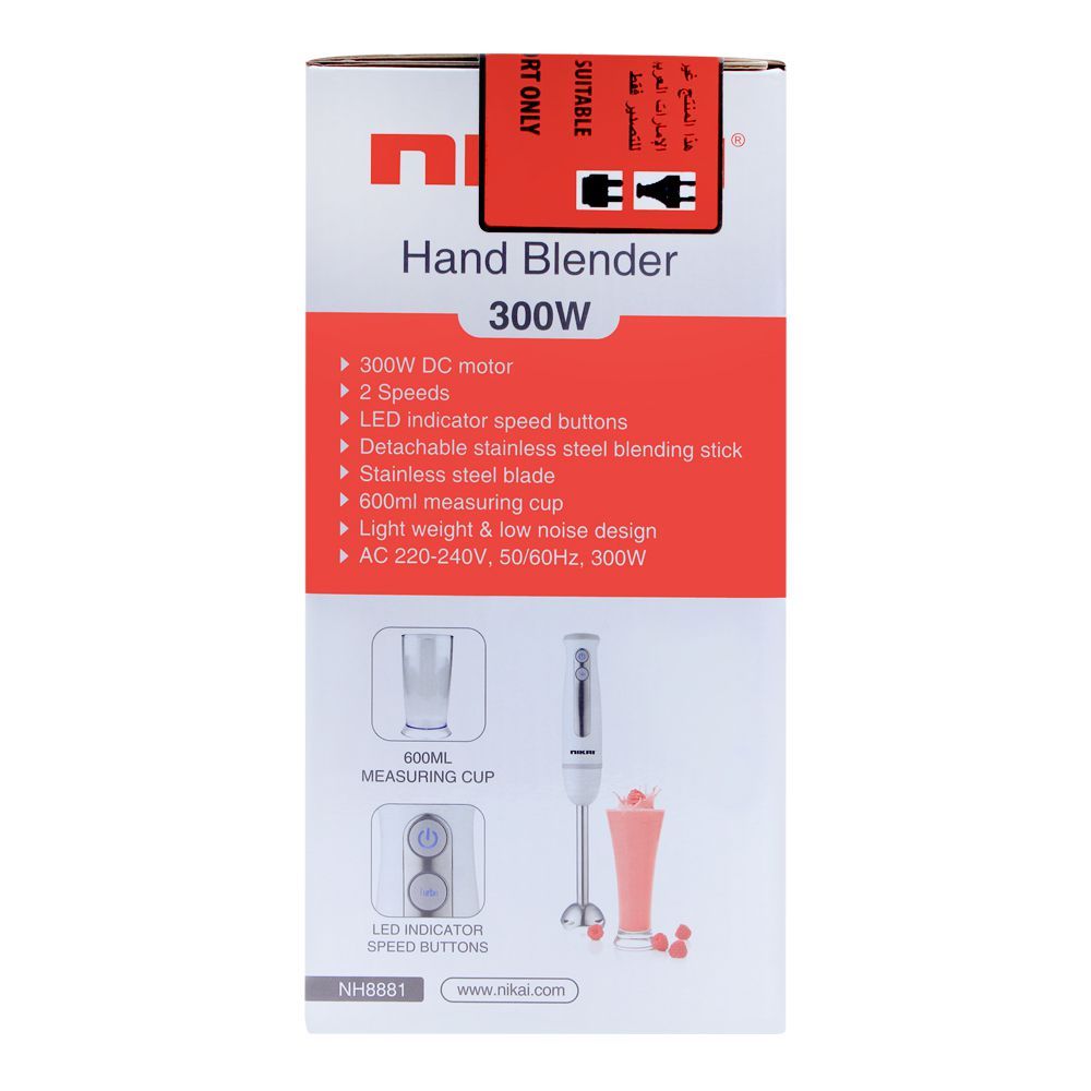 Nikai Hand Blender 300W NH8881U at Zubaidas The Largest Home Shop in Pakistan