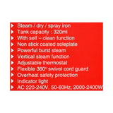 Nikai Steam Iron, 2000-2400W NSI-909 at Zubaidas The Biggest Homestore in Pakistan