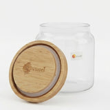 Ocean Pop Glass Storage Jar 500ml With Wooden Lid at Zubaidas Homestore Online Pakistan