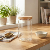 Ocean Pop Glass Storage Jar 750ml With Wooden Lid at Zubaidas Homestore Pakistan