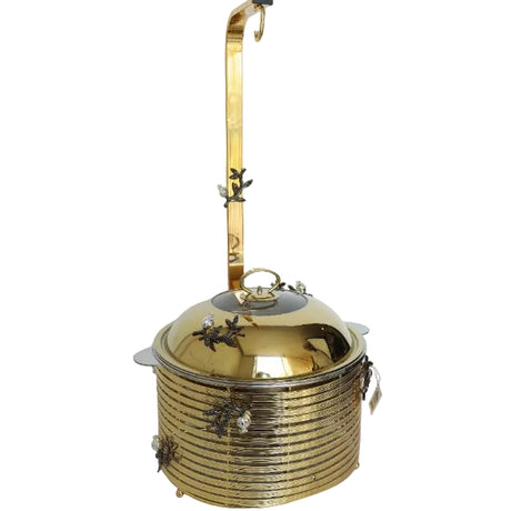 Orchid Buffet Serving Dish With Stand Gold at Zubaidas Homestore Best for Home Shopping