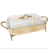 Orchid rectangular glass serving buffet dish with burner at Zubaidas Homestore Best for Home Shopping