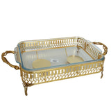 Orchid rectangular glass serving buffet dish with burner at Zubaidas Homestore Online Pakistan