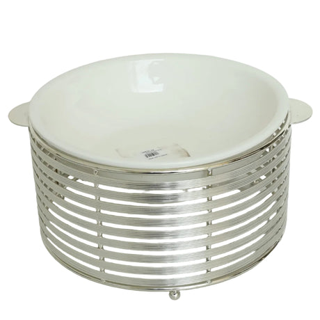 Orchid Round Buffet Serving Bowl Stand Silver at Zubaidas Homestore Best for home Shopping